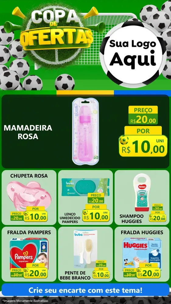 Modelo de Rede Social para Stories com o tema Copa De Ofertas para Bebês