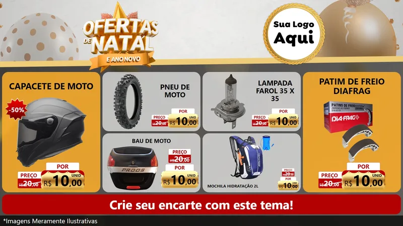 Modelo de TV para TV Horizontal com o tema Ofertas De Natal E Ano Novo para Moto peças