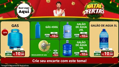 Modelo de TV para TV Horizontal com o tema Natal de Ofertas para Água e gás