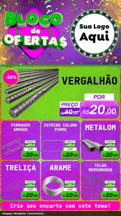 Modelo de Rede Social para Stories com o tema Bloco de Ofertas para Ferragens