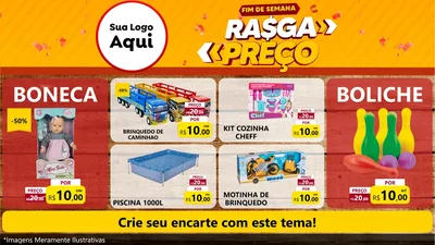 Modelo de TV para TV Horizontal com o tema Fim de Semana Rasga Preços para Brinquedos