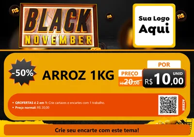 Modelo de Cartaz para Cartaz A4 Horizontal com o tema Black November para Supermercado
