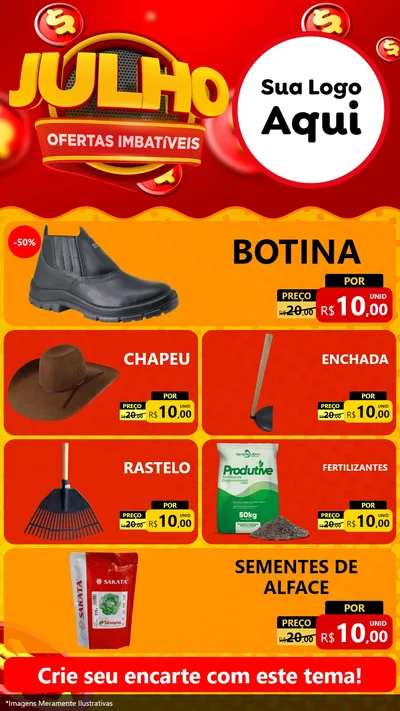 Modelo de TV para TV Vertical com o tema Julho Ofertas Imbatíveis para Agropecuária