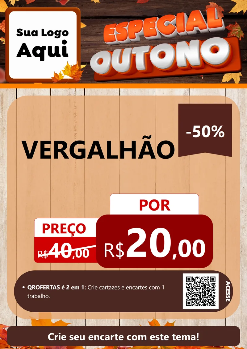Modelo de Cartaz para Cartaz A4 Vertical com o tema Especial Outono para Ferragens
