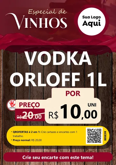 Modelo de Cartaz para Cartaz A4 Vertical com o tema Especial de vinhos para Distribuidora de bebidas