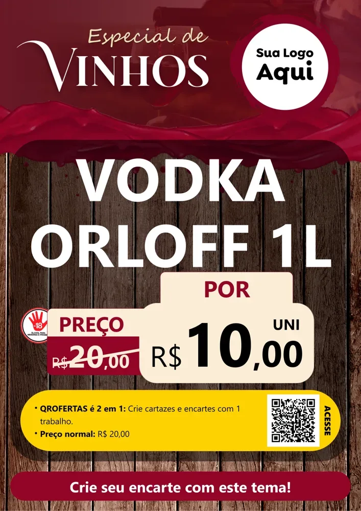 Modelo de Cartaz para Cartaz A4 Vertical com o tema Especial de vinhos para Distribuidora de bebidas