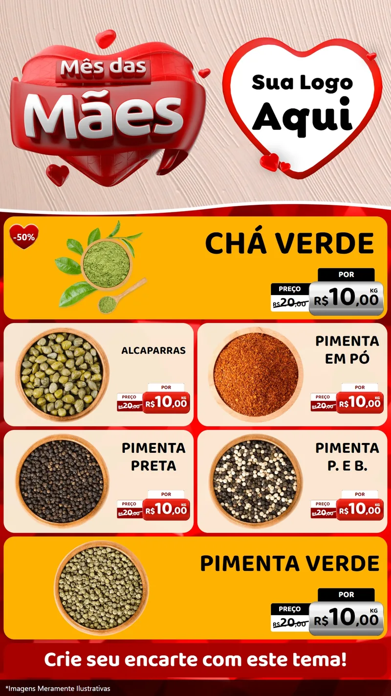 Modelo de TV para TV Vertical com o tema Mês das Mães para Produtos Naturais