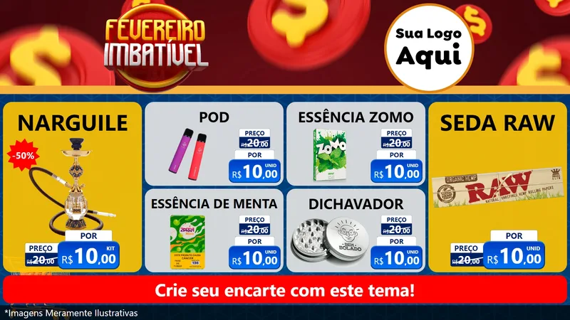 Modelo de TV para TV Horizontal com o tema Fevereiro Imbatível para Tabacaria