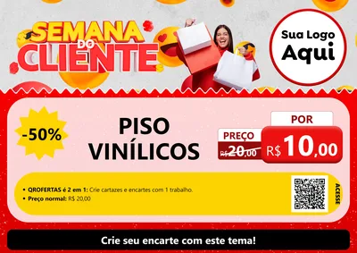 Modelo de Cartaz para Cartaz A4 Horizontal com o tema Semana do Cliente para Material para Construção