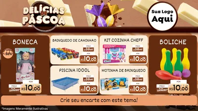 Modelo de TV para TV Horizontal com o tema Delícias de Páscoa para Brinquedos