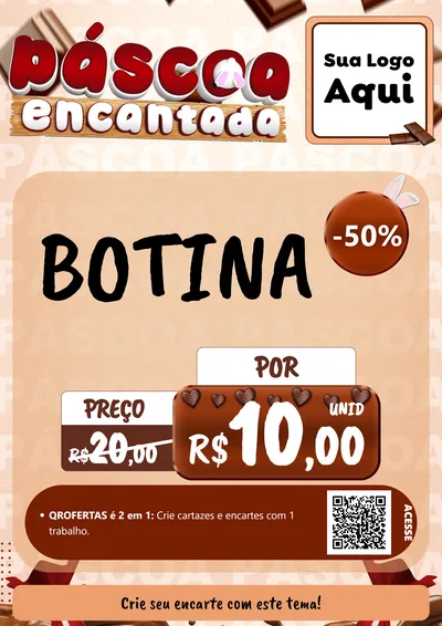 Modelo de Cartaz para Cartaz A4 Vertical com o tema Páscoa Encantada para Agropecuária