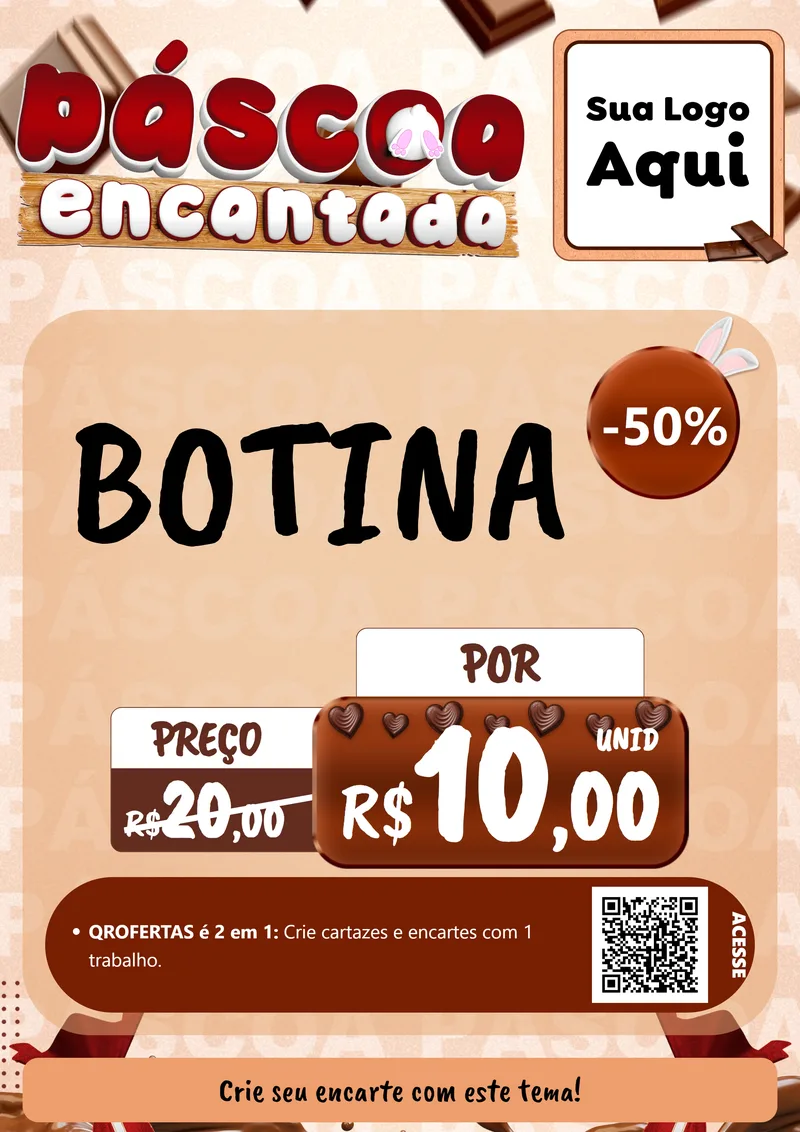 Modelo de Cartaz para Cartaz A4 Vertical com o tema Páscoa Encantada para Agropecuária