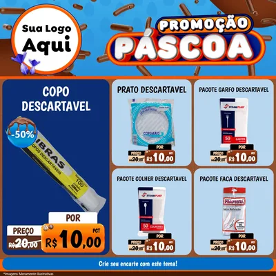 Modelo de Rede Social para Feed Facebook com o tema Promoção Páscoa para Embalagens