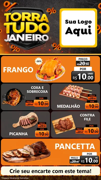 Modelo de TV para TV Vertical com o tema Torra Tudo Janeiro para Assados