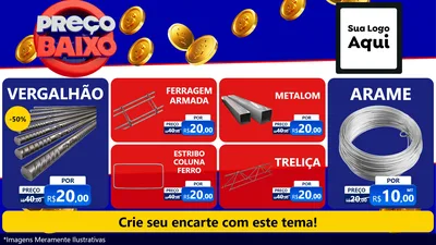 Modelo de TV para TV Horizontal com o tema Preço Baixo para Ferragens