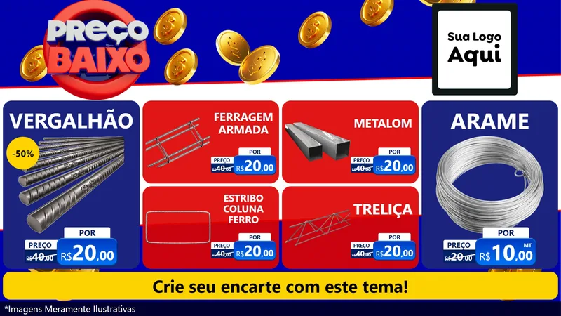Modelo de TV para TV Horizontal com o tema Preço Baixo para Ferragens