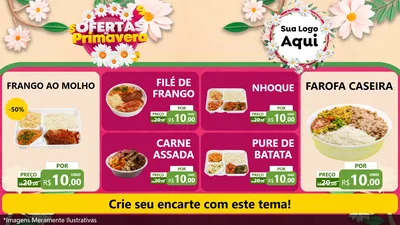 Modelo de TV para TV Horizontal com o tema Ofertas de Primavera para Restaurante