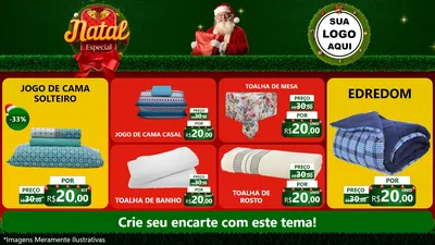 Modelo de TV para TV Horizontal com o tema Natal Especial para Cama, Mesa e Banho