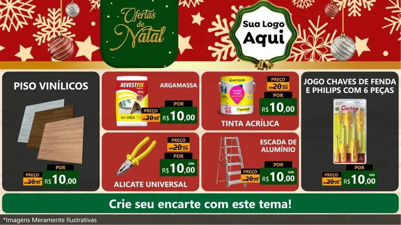 Modelo de TV para TV Horizontal com o tema Natal de Ofertas para Material para Construção