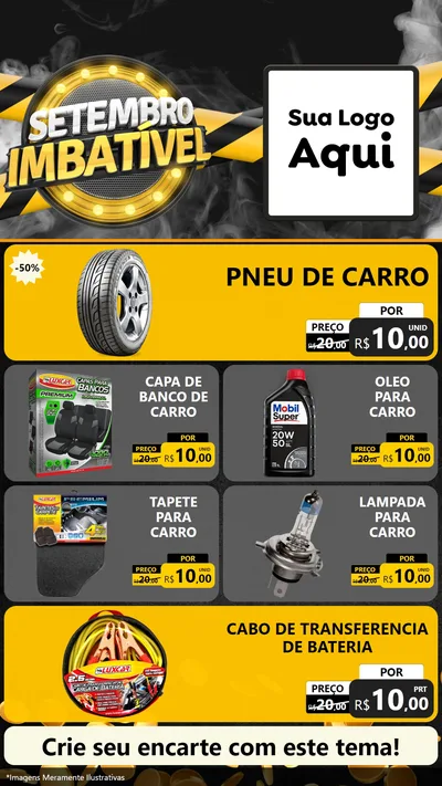 Modelo de TV para TV Vertical com o tema Setembro Imbatível para Auto peças