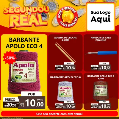 Modelo de Rede Social para Feed Facebook com o tema Segundou do Real para Armarinho e Aviamentos