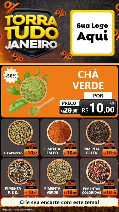 Modelo de Rede Social para Stories com o tema Torra Tudo Janeiro para Produtos Naturais
