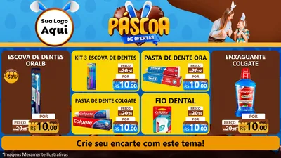 Modelo de TV para TV Horizontal com o tema Páscoa de Ofertas para Higiene Pessoal