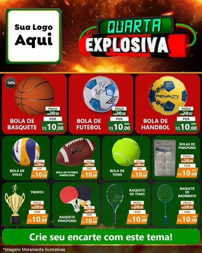 Modelo de Rede Social para Feed Instagram com o tema Quarta Explosiva para Artigos Esportivos