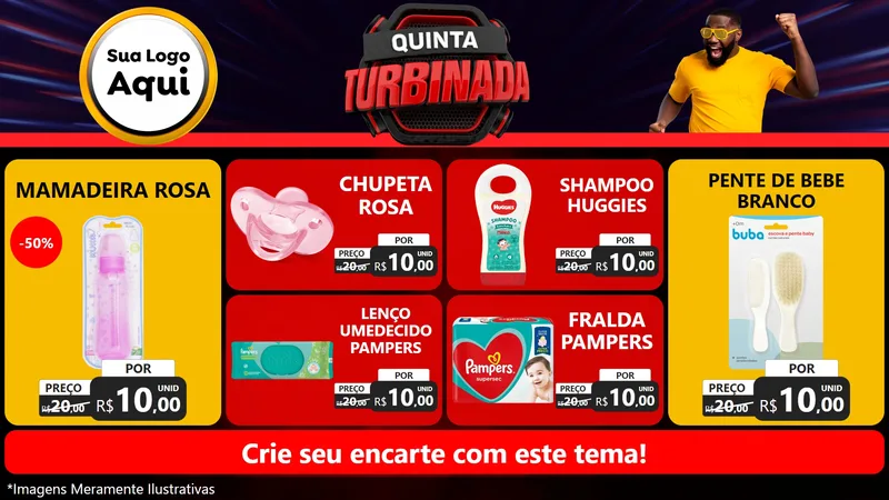 Modelo de TV para TV Horizontal com o tema Quinta Turbinada para Bebês