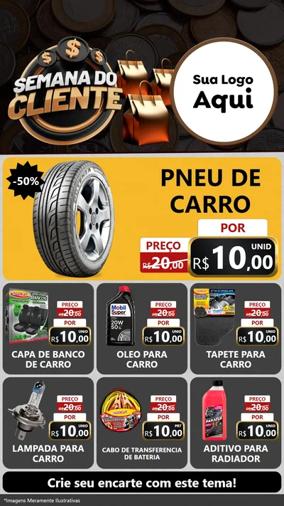 Modelo de Rede Social para Stories com o tema Semana do Cliente para Auto peças