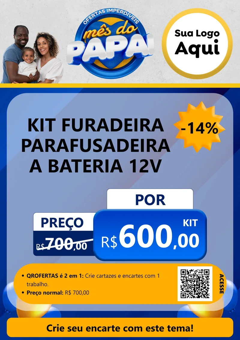 Modelo de Cartaz para Cartaz A4 Vertical com o tema Ofertas Imperdíveis Mês Do Papai para Maquinas e Ferramentas