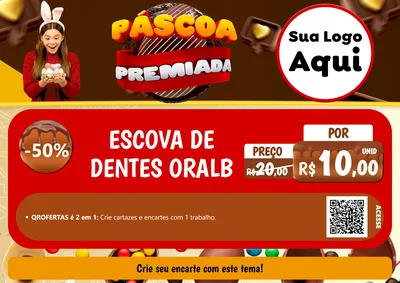 Modelo de Cartaz para Cartaz A4 Horizontal com o tema Páscoa Premiada para Higiene Pessoal