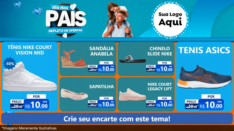 Modelo de TV para TV Horizontal com o tema Dia Dos Pais Repleto de Ofertas para Calçados