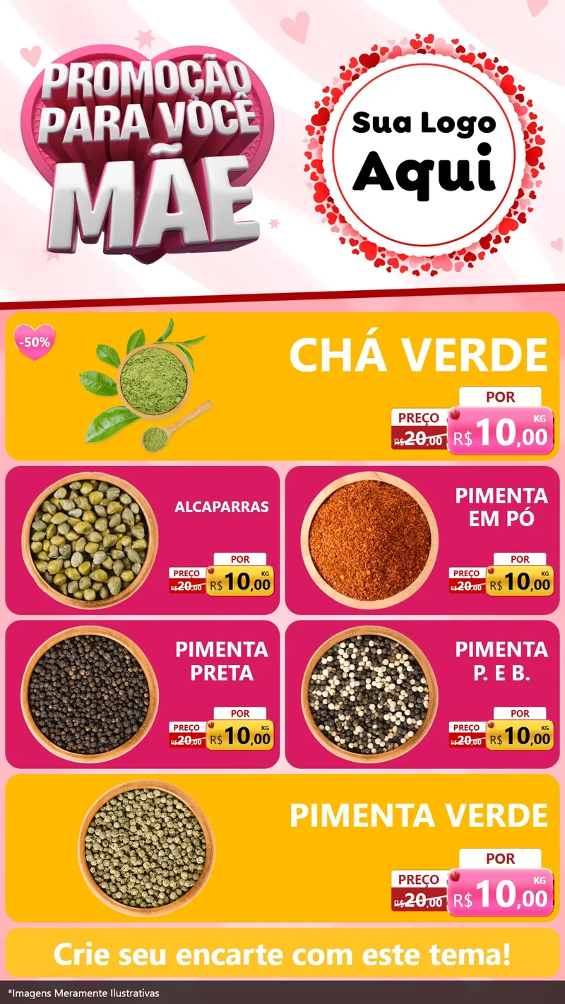 Modelo de TV para TV Vertical com o tema Promoção Para Você Mãe para Produtos Naturais