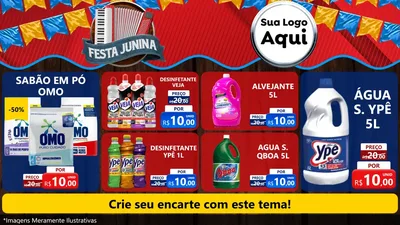 Modelo de TV para TV Horizontal com o tema Festa Junina para Produtos de Limpeza