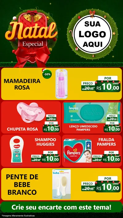 Modelo de TV para TV Vertical com o tema Natal Especial para Bebês