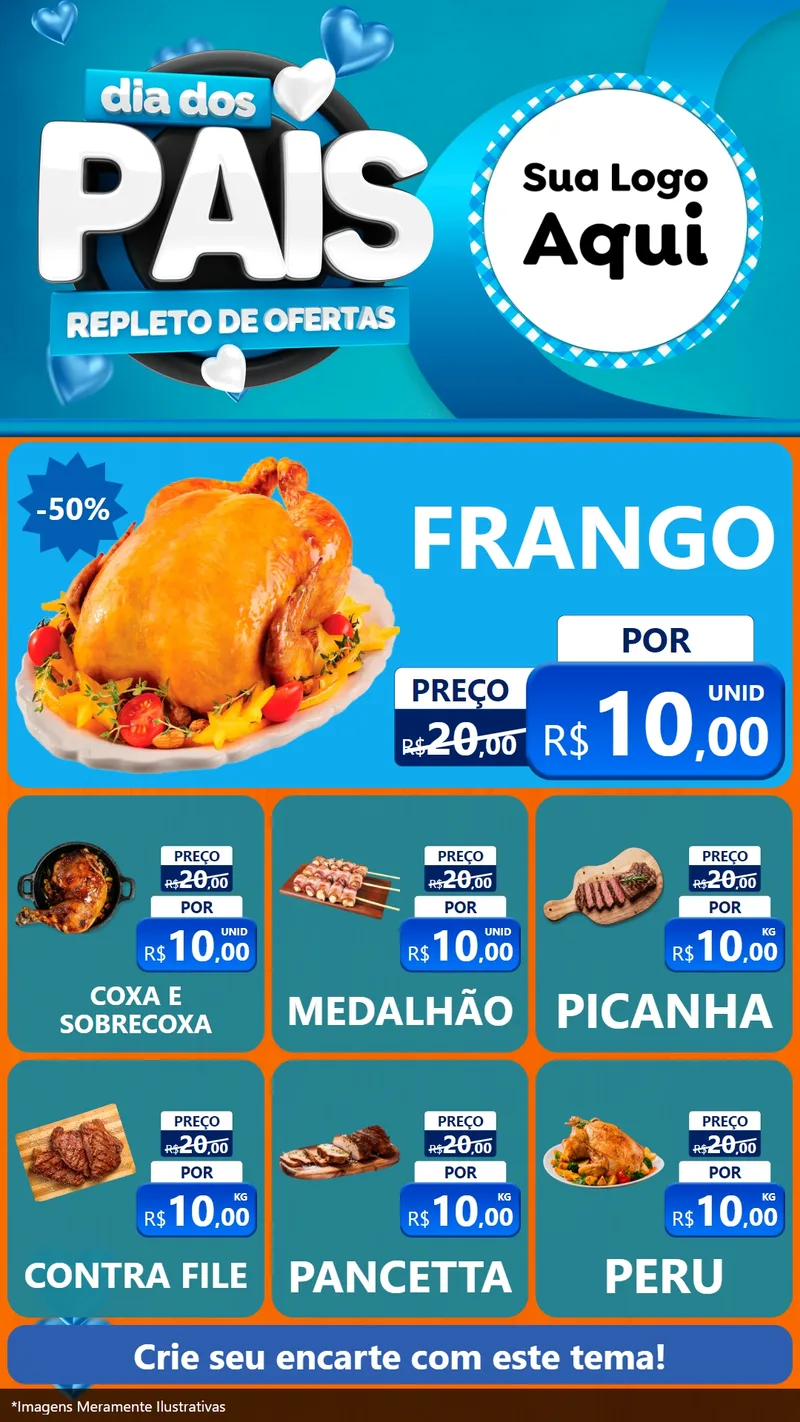 Modelo de Rede Social para Stories com o tema Dia Dos Pais Repleto de Ofertas para Assados