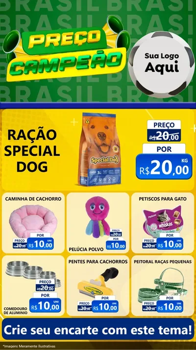 Modelo de Rede Social para Stories com o tema Preço Campeão - Copa para Pet Shop