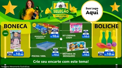 Modelo de TV para TV Horizontal com o tema Seleção de Ofertas - Copa para Brinquedos