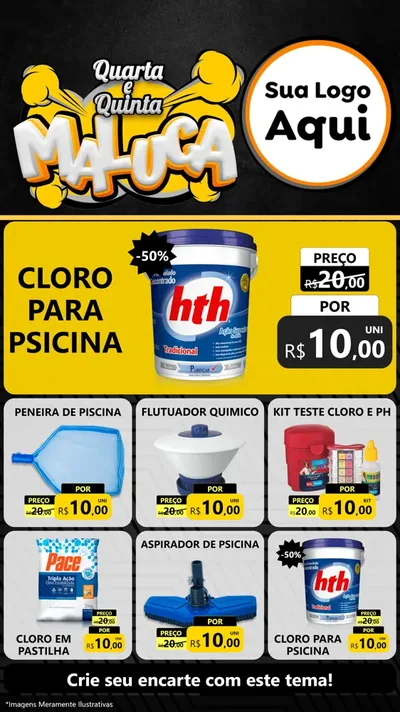 Modelo de Rede Social para Stories com o tema Quarta e Quinta Maluca para Produtos para Piscina