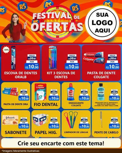 Modelo de Rede Social para Feed Instagram com o tema Festival de Ofertas para Higiene Pessoal