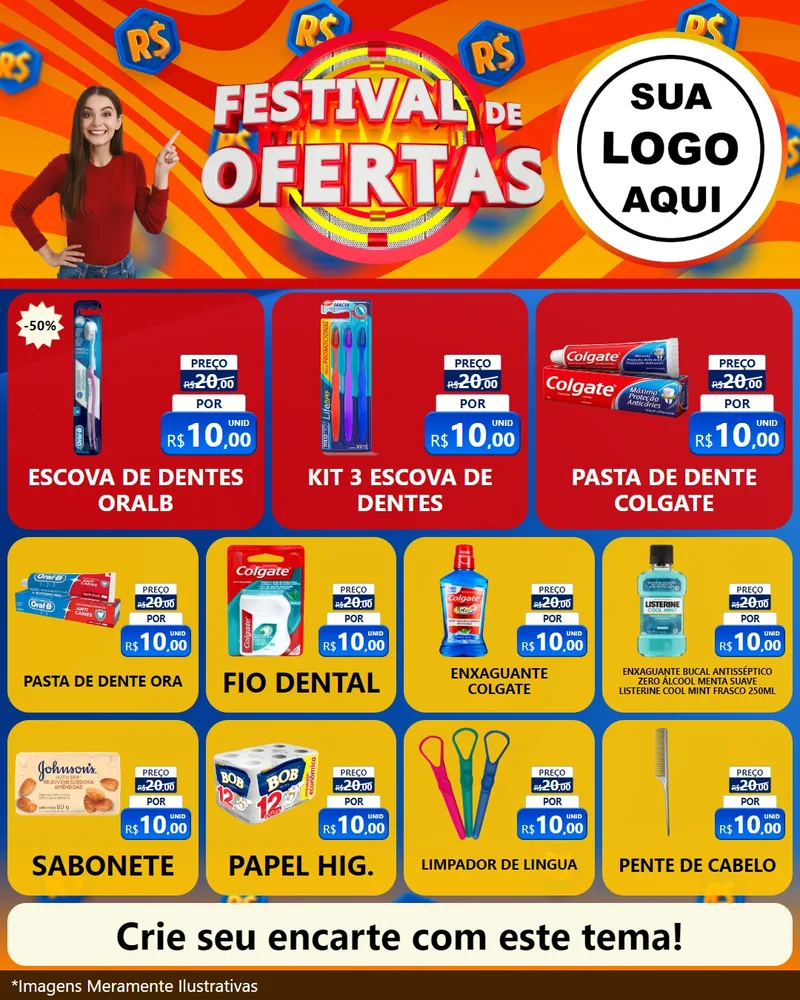 Modelo de Rede Social para Feed Instagram com o tema Festival de Ofertas para Higiene Pessoal