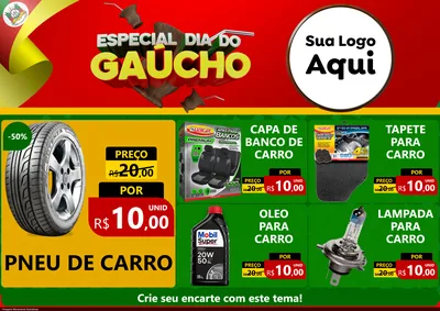 Modelo de Encarte para Encarte A4 Horizontal com o tema Especial Dia do Gaúcho para Auto peças