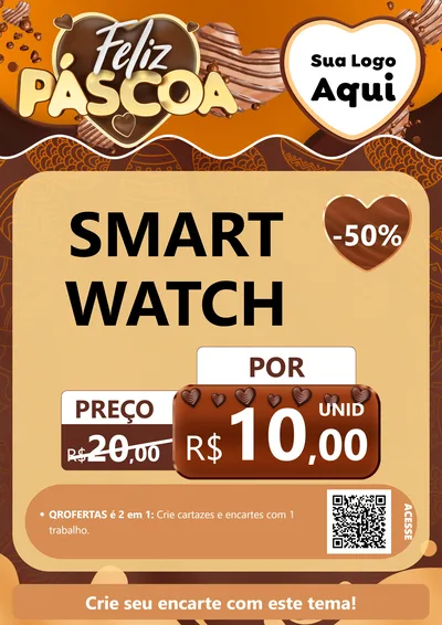 Modelo de Cartaz para Cartaz A4 Vertical com o tema Feliz Páscoa para Informática