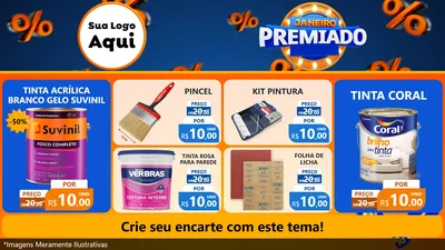 Modelo de TV para TV Horizontal com o tema Janeiro Premiado para Tintas e Ferramentas