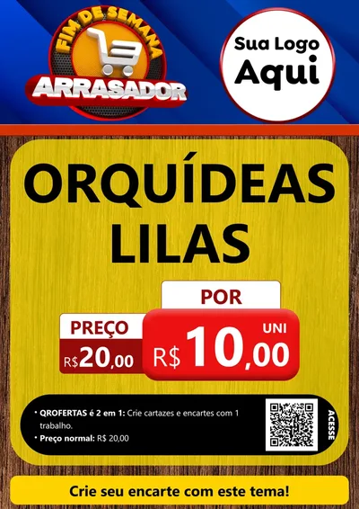 Modelo de Cartaz para Cartaz A4 Vertical com o tema Fim De Semana Arrasador para Floricultura e jardim