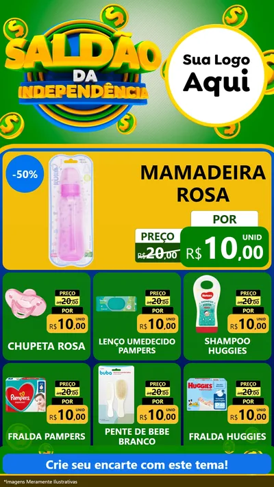 Modelo de Rede Social para Stories com o tema Saldão da Indepêndencia para Bebês