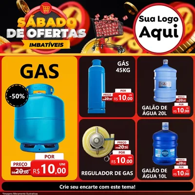 Modelo de Rede Social para Feed Facebook com o tema Sábado de Ofertas Imbatíveis para Água e gás