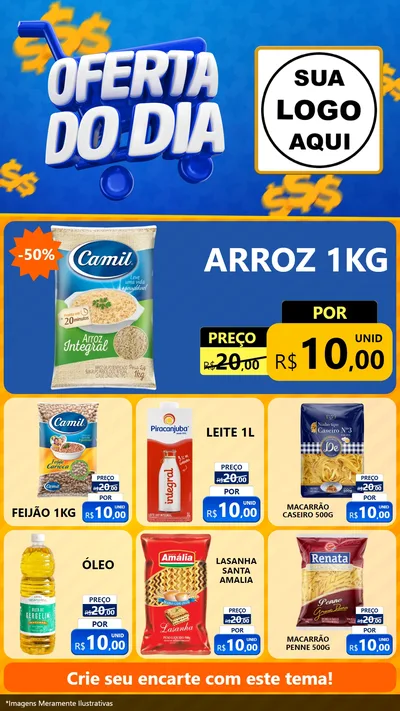 Modelo de Rede Social para Stories com o tema Oferta do Dia para Supermercado