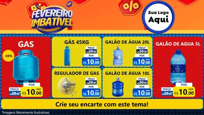 Modelo de TV para TV Horizontal com o tema Fevereiro Imbatível para Água e gás